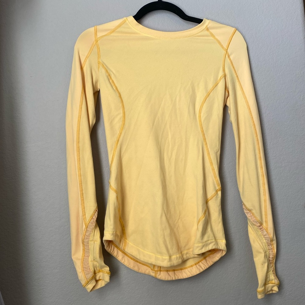Yellow Lululemon tight long sleeve - size 4